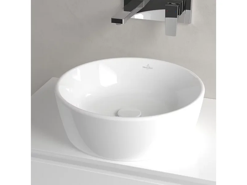Vasque ronde à poser VILLEROY ET BOCH Architectura Blanc CeramicPlus 45 x 45 sans trop plein