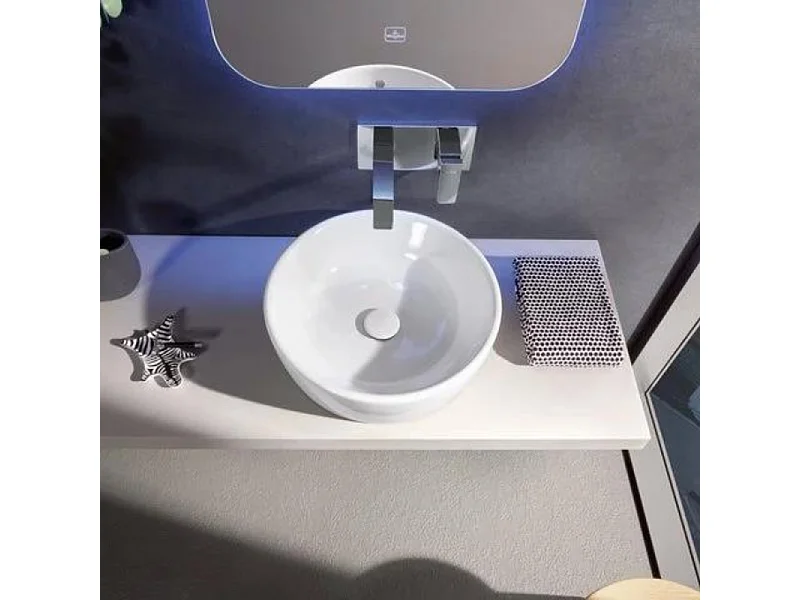 Vasque ronde à poser VILLEROY ET BOCH Architectura Blanc CeramicPlus 45 x 45 sans trop plein