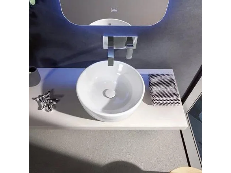 Vasque ronde à poser VILLEROY ET BOCH Architectura Blanc CeramicPlus 45 x 45 sans trop plein