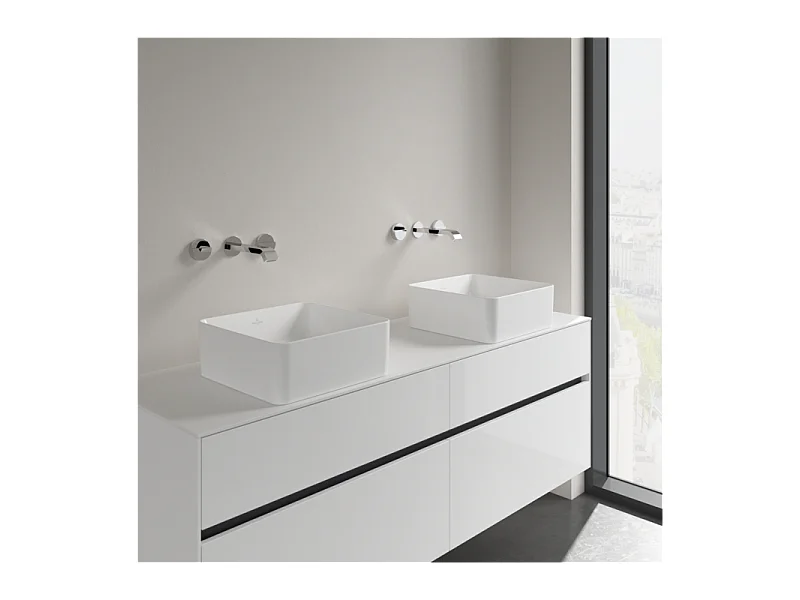 Lot de deux vasques à poser carrées VILLEROY ET BOCH Collaro Stone White CeramicPlus