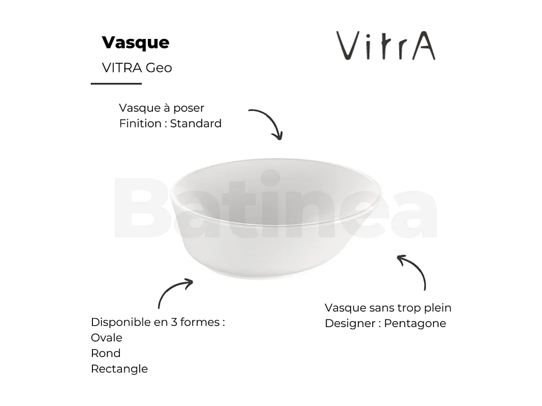 Vasque à poser VITRA Geo rond blanc