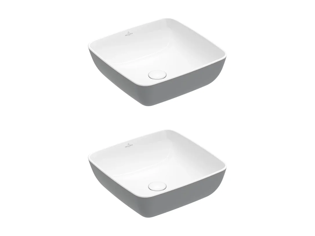 Lot de deux vasques carrées à poser VILLEROY ET BOCH Artis French Linen