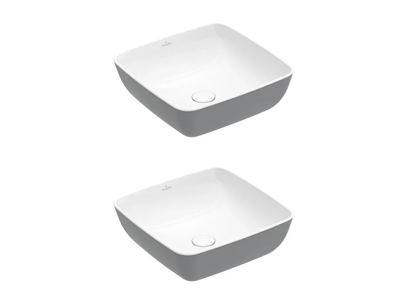 Lot de deux vasques carrées à poser VILLEROY ET BOCH Artis French Linen