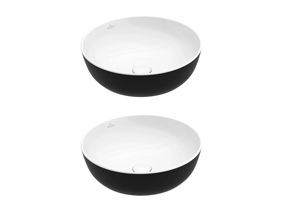 Lot de deux vasques rondes à poser VILLEROY ET BOCH Artis Coal Black