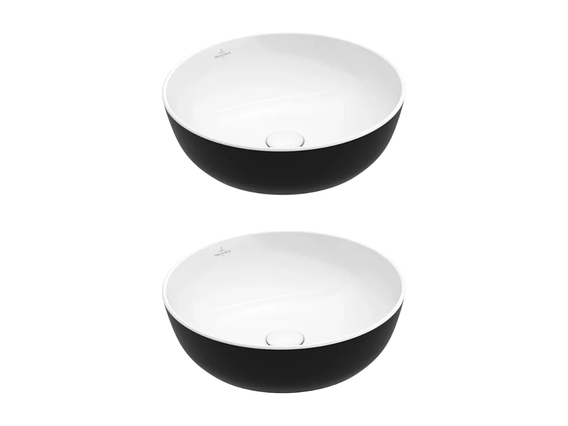Lot de deux vasques rondes à poser VILLEROY ET BOCH Artis Coal Black