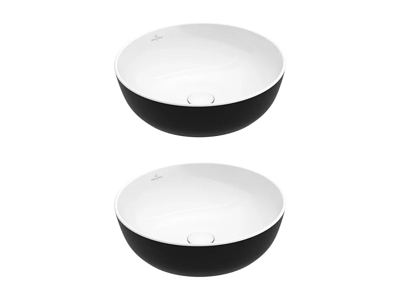 Lot de deux vasques rondes à poser VILLEROY ET BOCH Artis Coal Black
