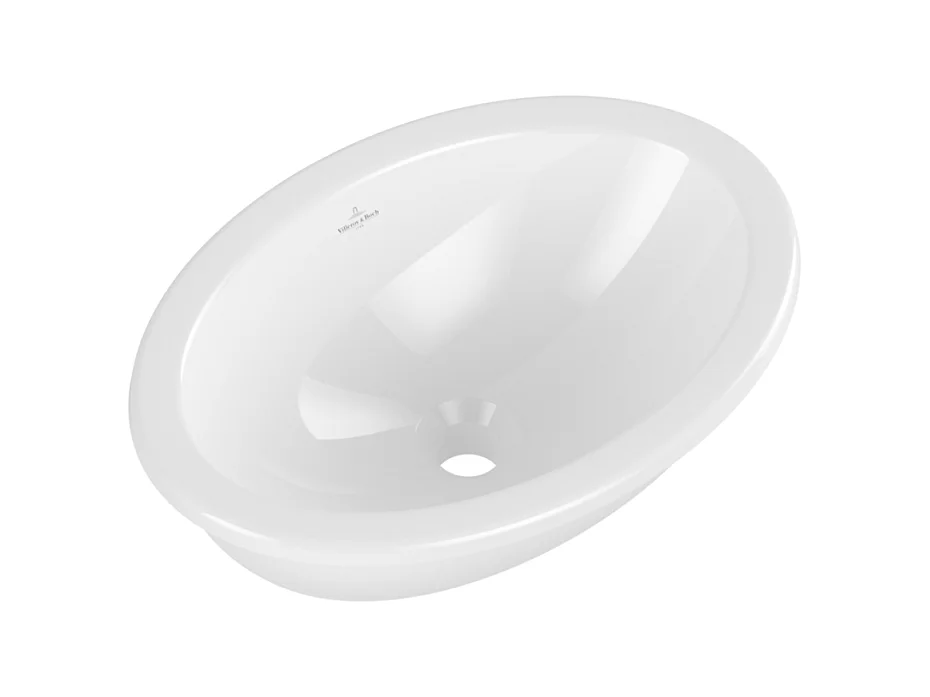 Vasque 50,5 x 36 ovale à poser VILLEROY ET BOCH Loop & Friends TitanCeram blanche avec trop plein