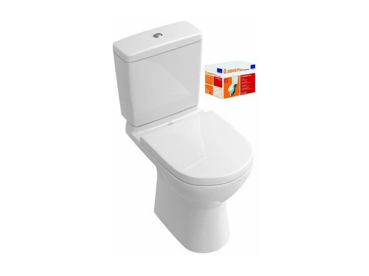 Pack WC VILLEROY ET BOCH O. Novo plus Ovale sortie horizontale Blanc CeramicPlus