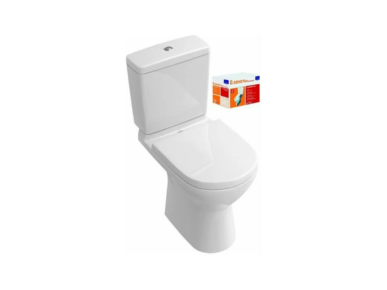Pack WC VILLEROY ET BOCH O. Novo plus Ovale sortie horizontale Blanc CeramicPlus