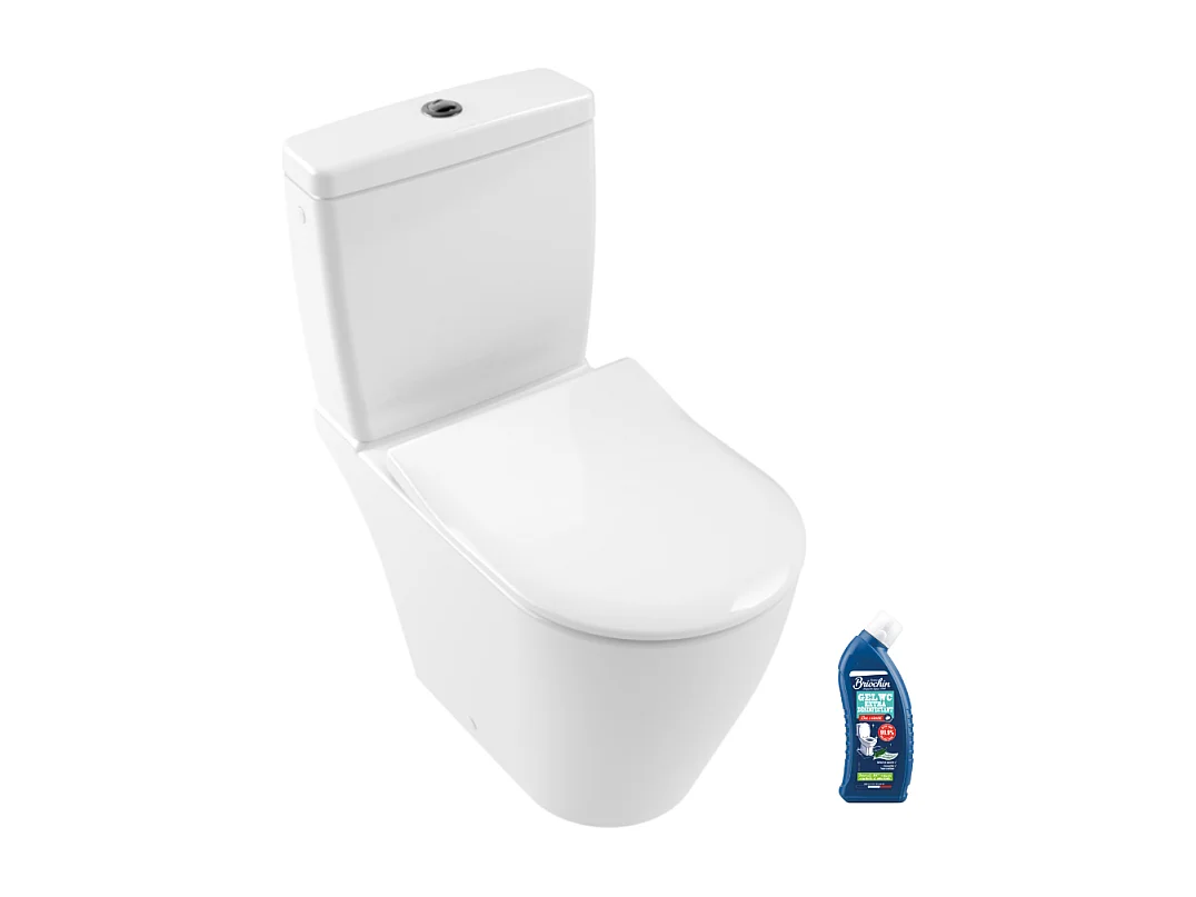 WC à poser sans bride VILLEROY ET BOCH Avento avec abattant + nettoyant