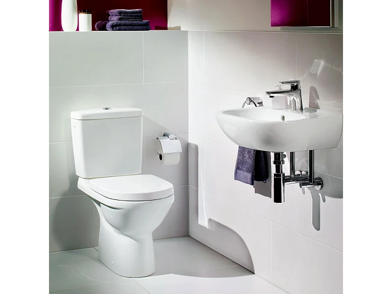 WC à poser compact sans bride sortie horizontale VILLEROY & BOCH O.novo avec abattant fein de chute