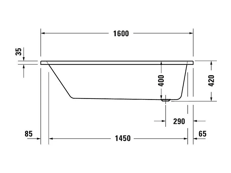 Baignoire droite 160x70 DURAVIT Duravit No.1