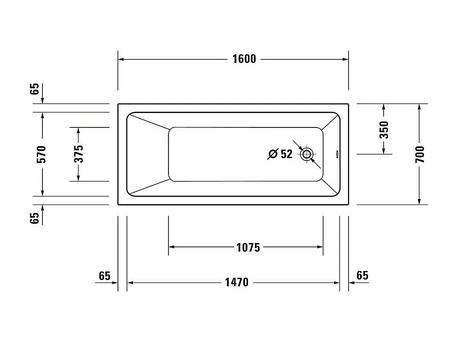 Baignoire droite 160x70 DURAVIT Duravit No.1