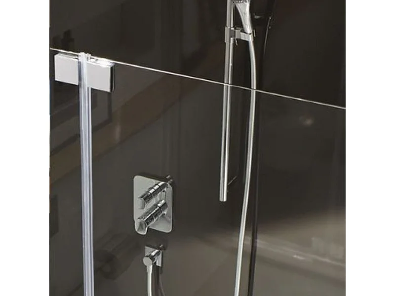 Baignoire bain douche JACOB DELAFON Capsule, compacte + pare bain en angle 140 x 90 cm