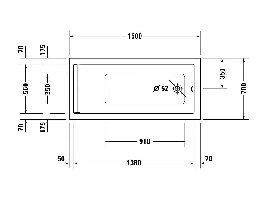 Baignoire droite 150x75 DURAVIT Starck