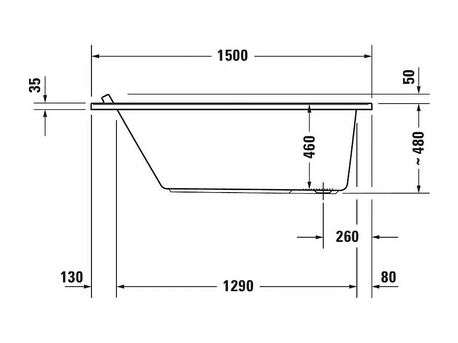 Baignoire droite 150x75 DURAVIT Starck
