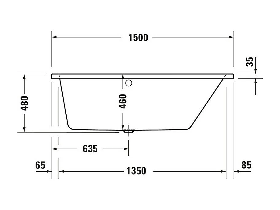 Baignoire asymétrique 150x80 DURAVIT Duravit No.1 version droite