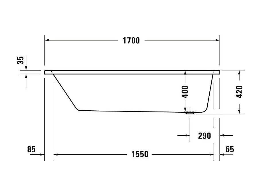 Baignoire droite 170x75 DURAVIT Duravit No.1