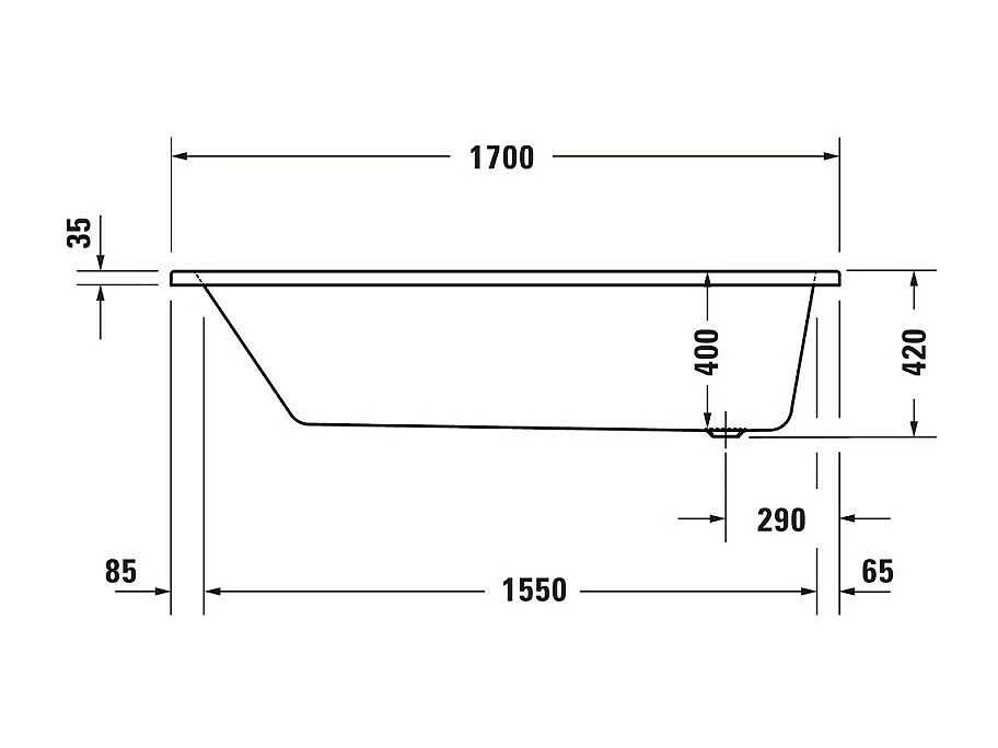 Baignoire droite 170x70 DURAVIT Duravit No.1