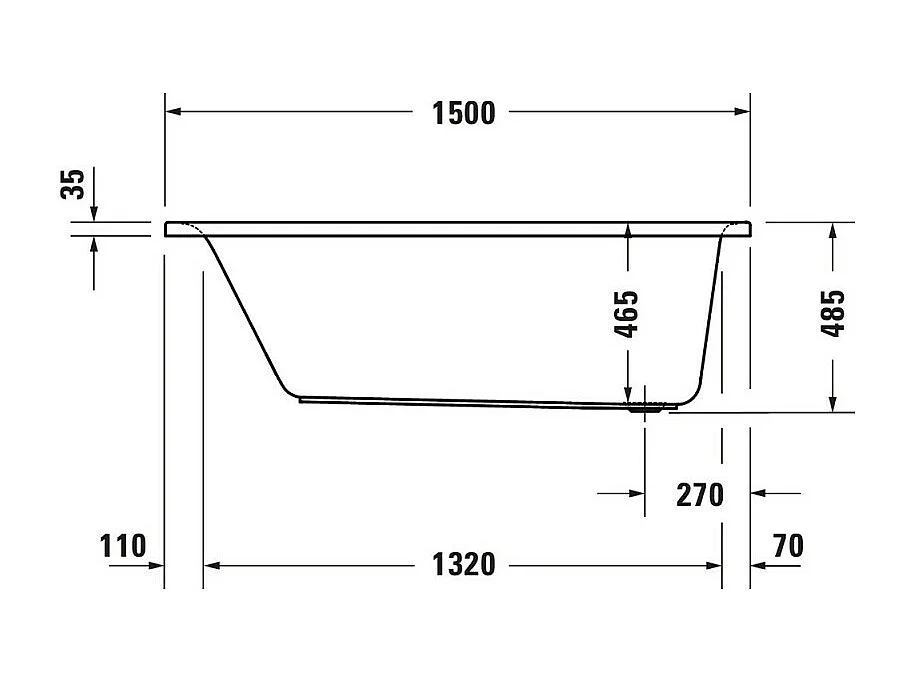 Baignoire droite 150x75 DURAVIT D-Neo