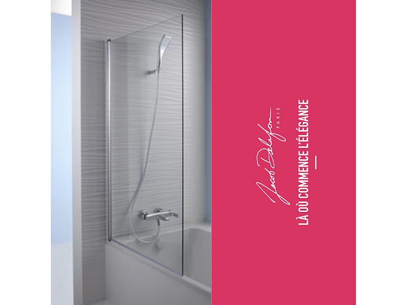 Pack baignoire droite JACOB DELAFON Odéon Up + pare bain 1 volet + tablier + vidage