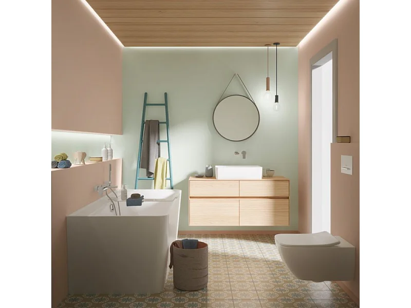 Baignoire droite 180 X 80 VILLEROY ET BOCH Collaro acrylique blanc trop plein chrome