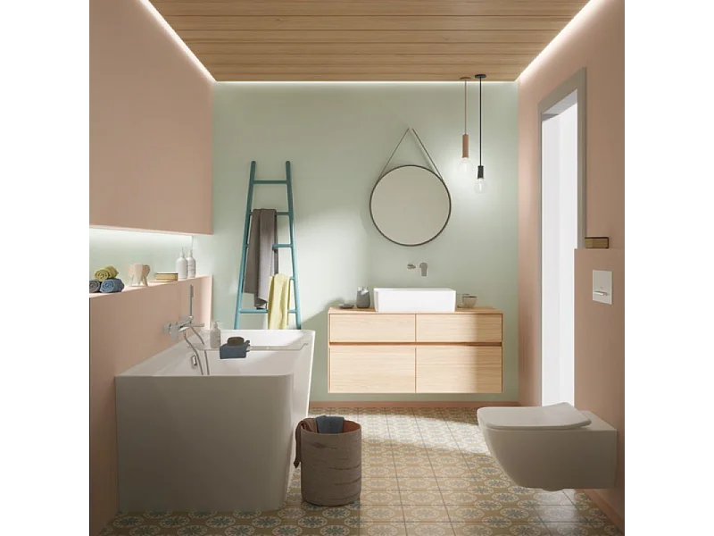 Baignoire droite murale 180 x 80 VILLEROY ET BOCH Collaro vidage gold