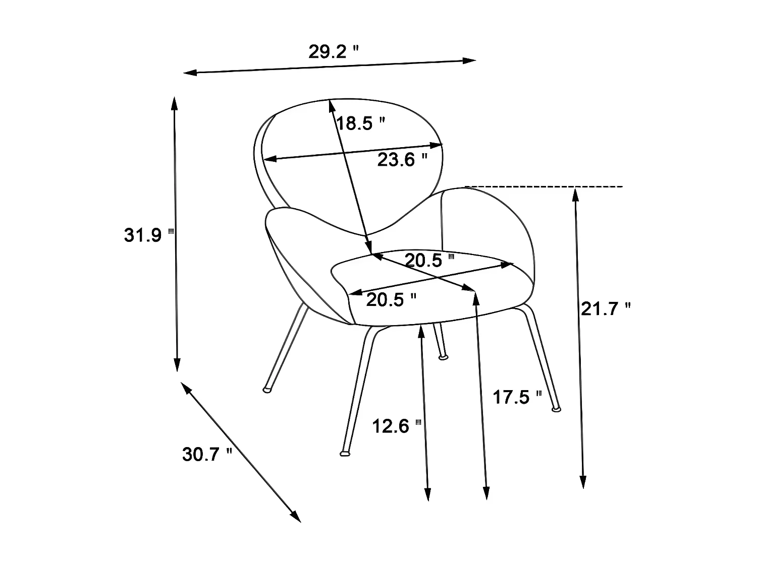 Fauteuil Teddy en velours avec pieds en métal, chaise de loisirs moderne (blanc)