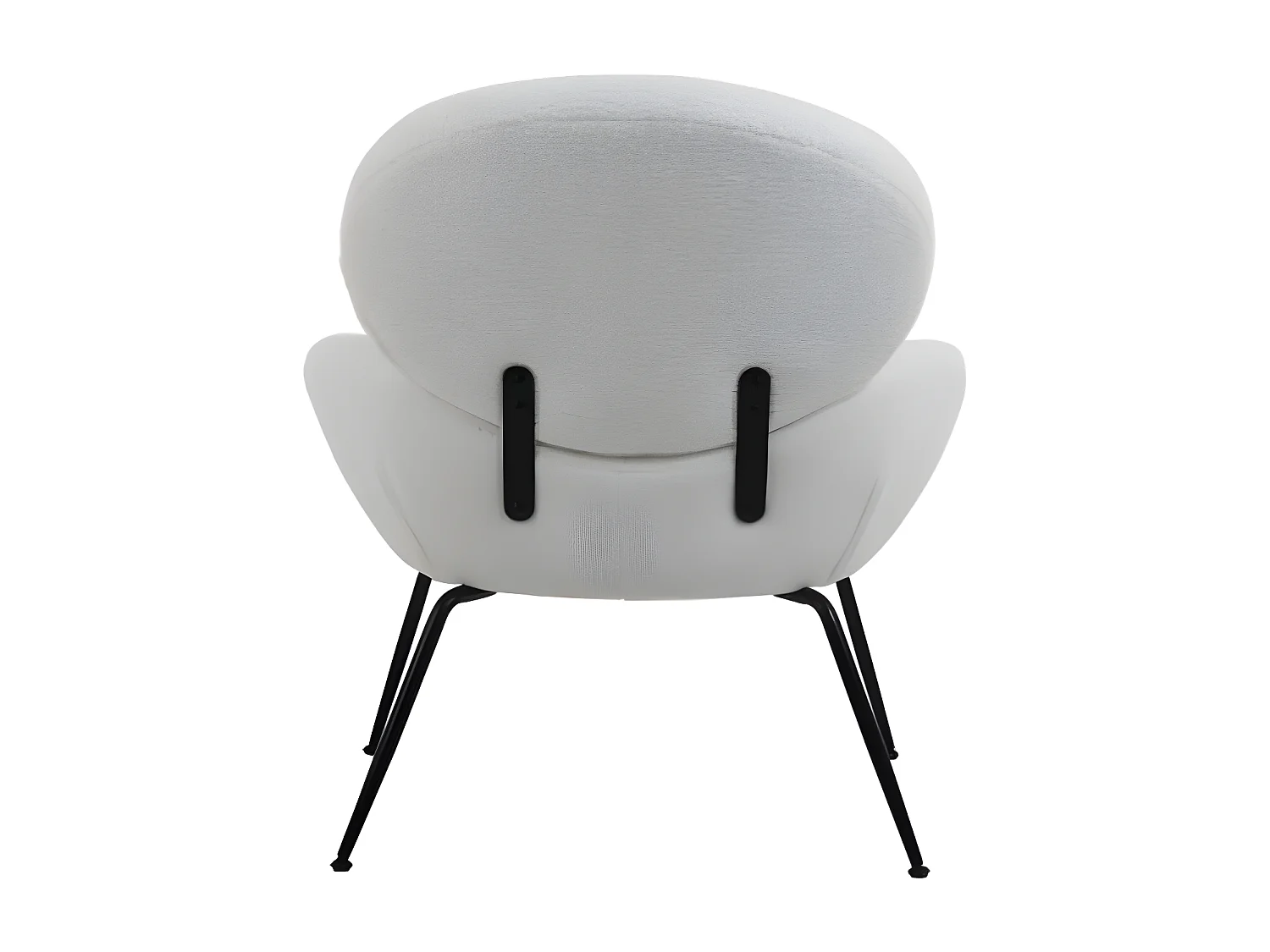 Fauteuil Teddy en velours avec pieds en métal, chaise de loisirs moderne (blanc)