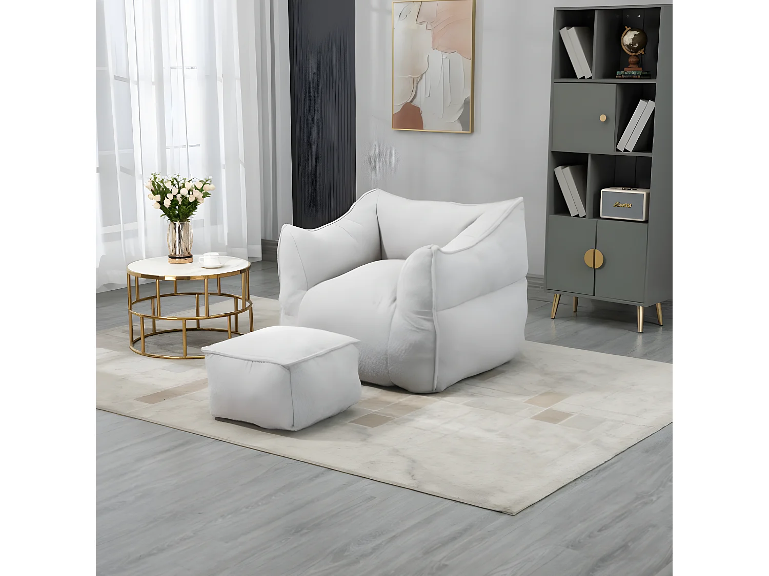 Comfortabele Boucle fauteuil voor volwassenen en kinderen