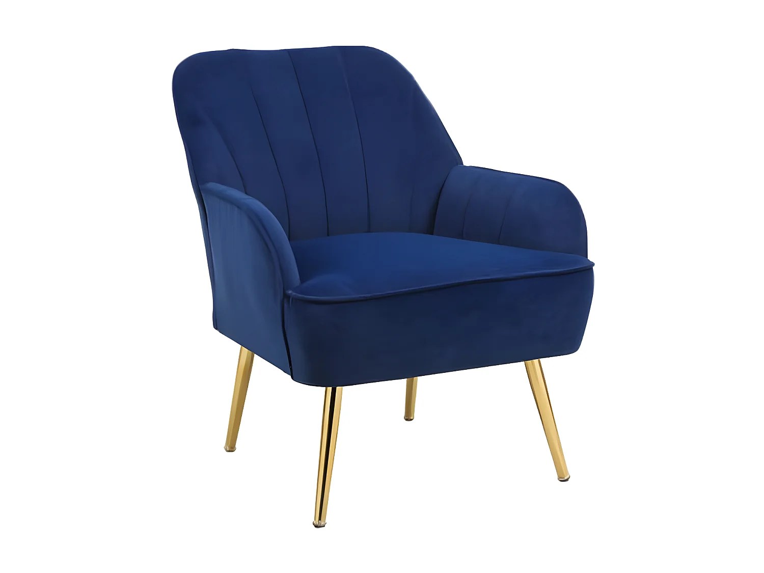 Fluwelen stoelenset - Set van 2 donkerblauwe stoelen