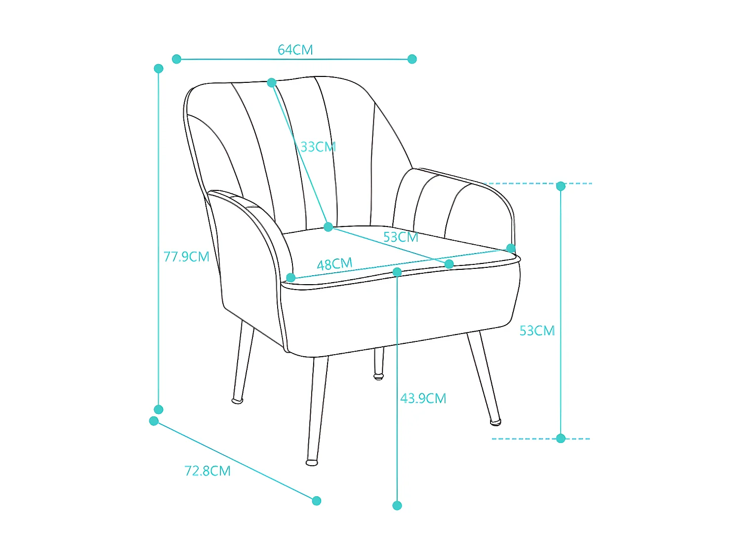Fluwelen stoelenset - Set van 2 donkerblauwe stoelen