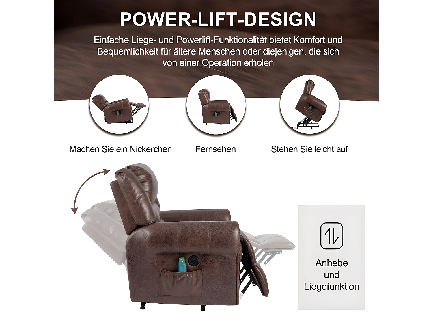 Fauteuil de massage électrique avec fonction de relevage