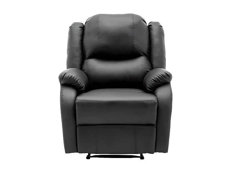 Fauteuil XXL avec repose-pieds, poche latérale et revêtement en PU