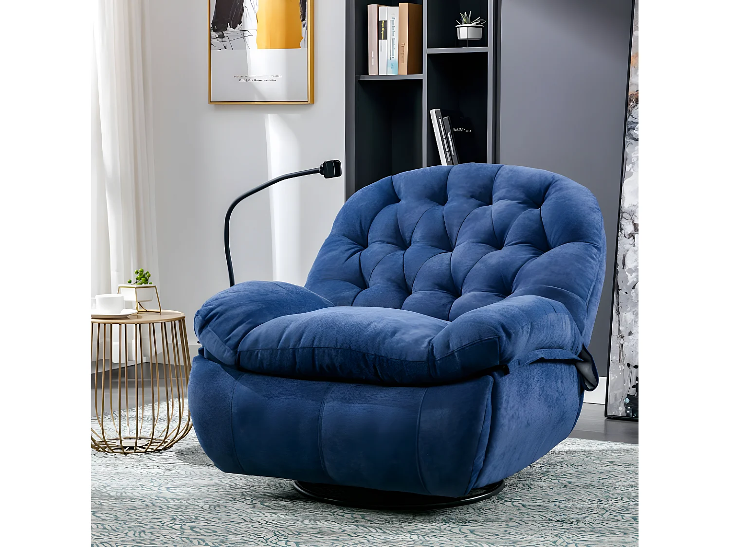 360 graden draaibare massagestoel van stof met verwarmde telefoonhouder