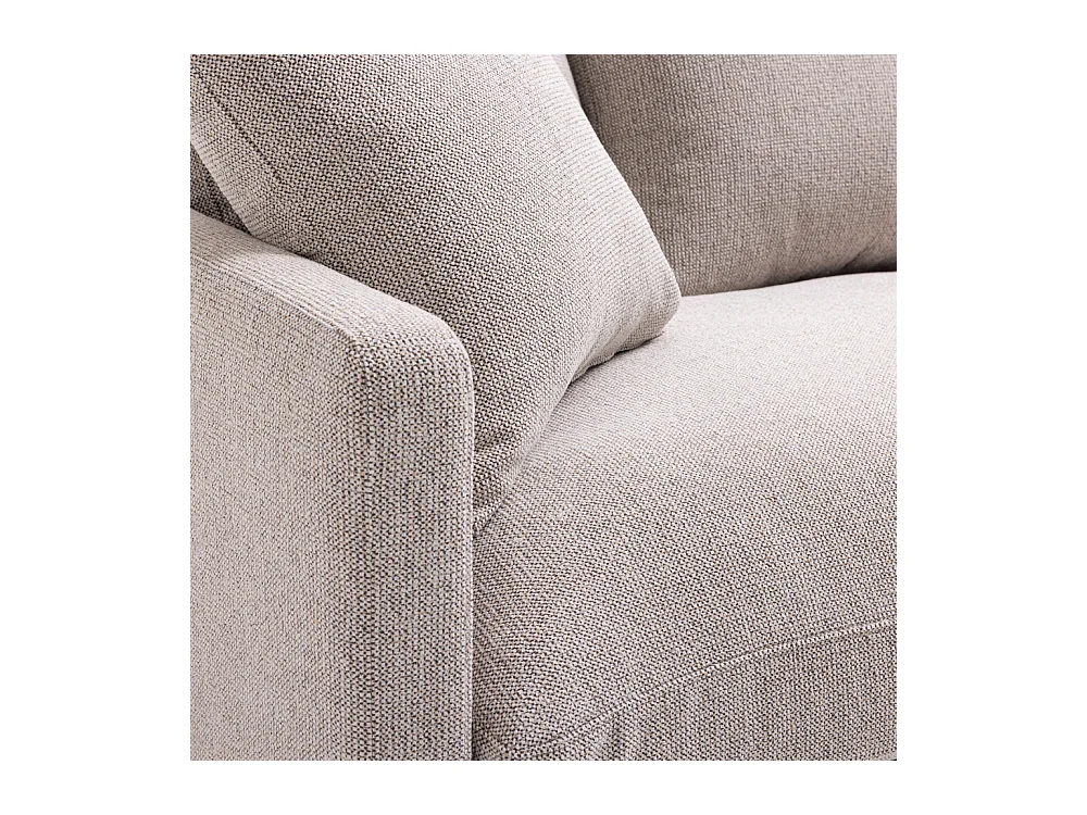 Villabon - Canapé convertible 3 places en tissu pieds bois foncé - Naturel chiné