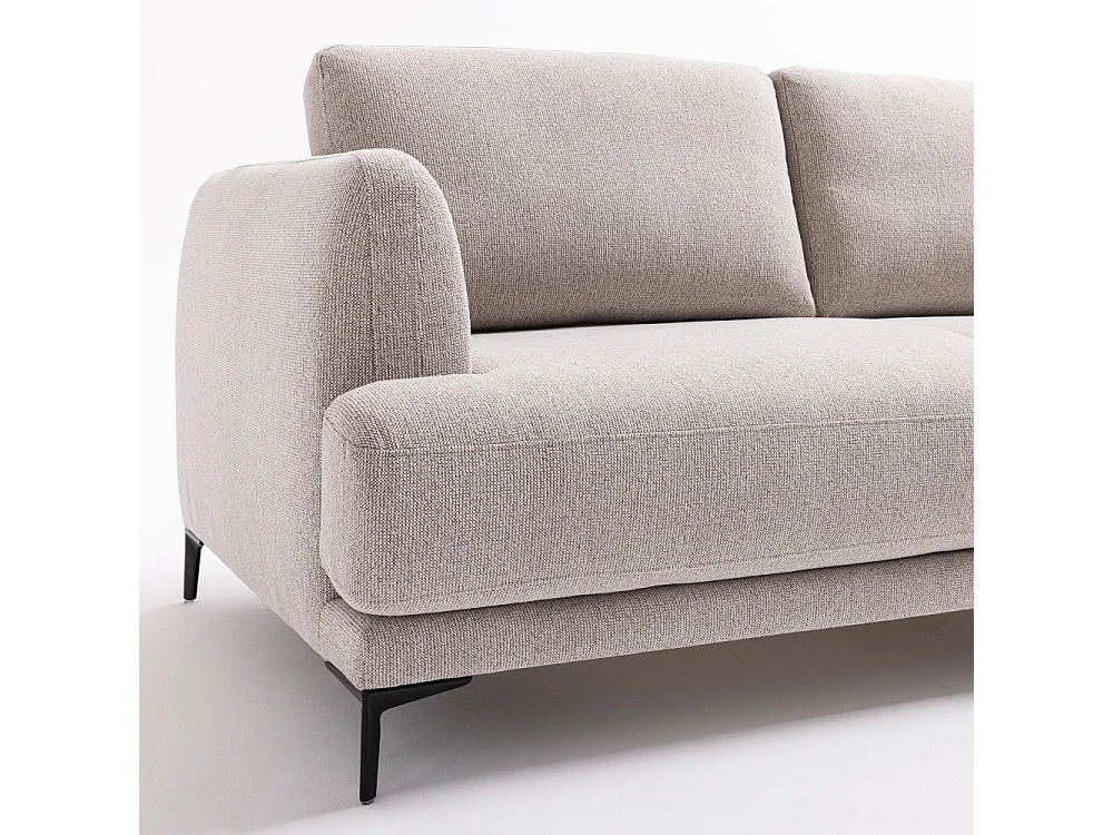 Kinna - Canapé convertible express 3 places en tissu - Naturel