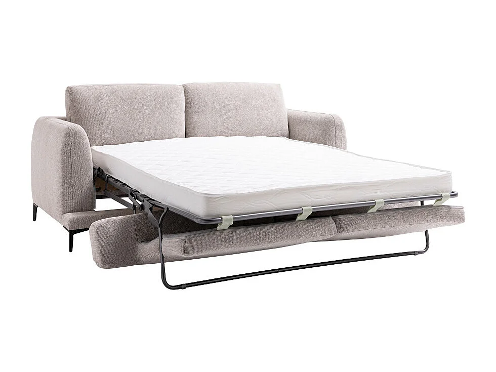 Kinna - Canapé convertible express 3 places en tissu - Naturel