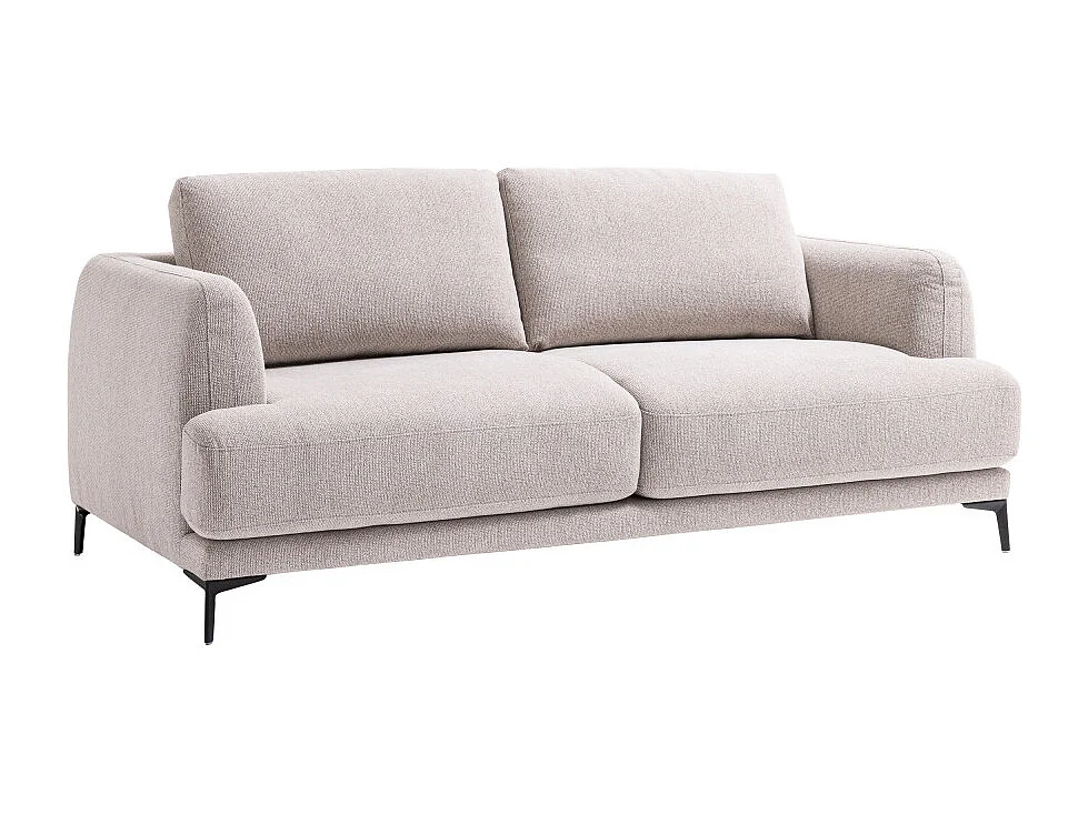 Kinna - Canapé convertible express 3 places en tissu - Naturel