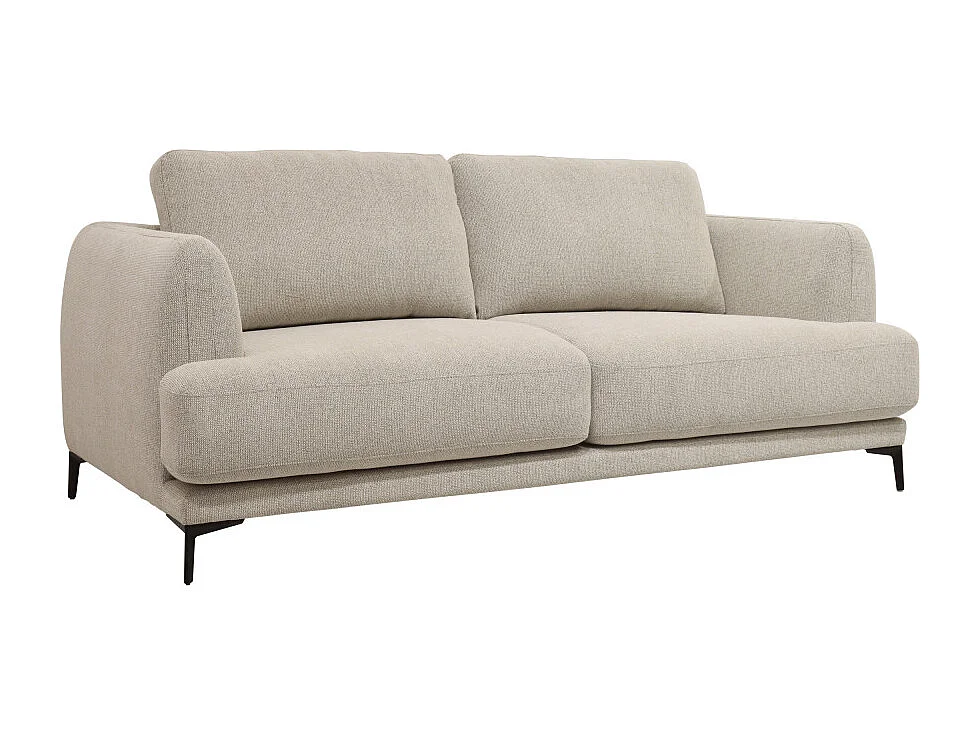 Kinna - Canapé convertible express 3 places en tissu - Naturel