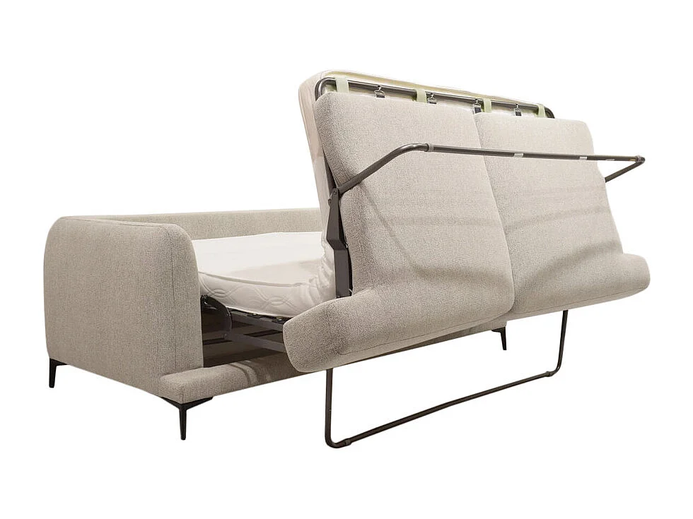 Kinna - Canapé convertible express 3 places en tissu - Naturel