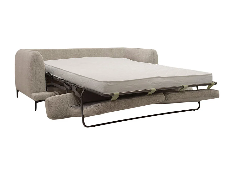 Kinna - Canapé convertible express 3 places en tissu - Naturel