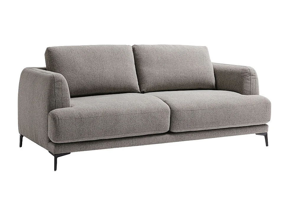 Kinna - Canapé convertible express 3 places en tissu - Gris chiné