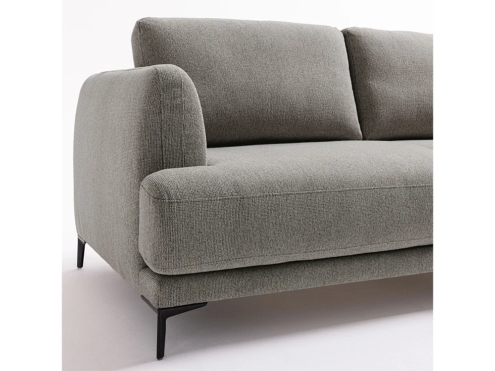 Kinna - Canapé convertible express 3 places en tissu - Gris chiné
