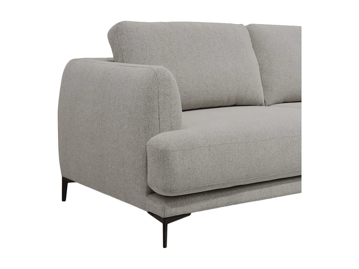 Kinna - Canapé convertible express 3 places en tissu - Gris chiné