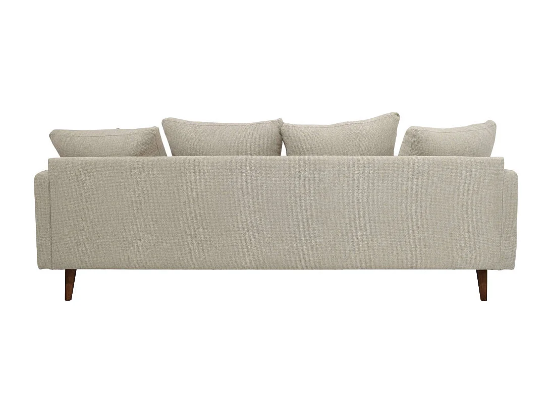 Villabon - Canapé convertible 4 places en tissu pieds bois foncé - Naturel chiné