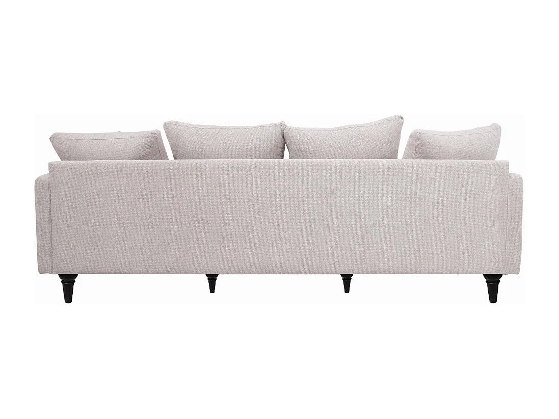 Villabon - Canapé 4 places en tissu pieds tournés - Naturel