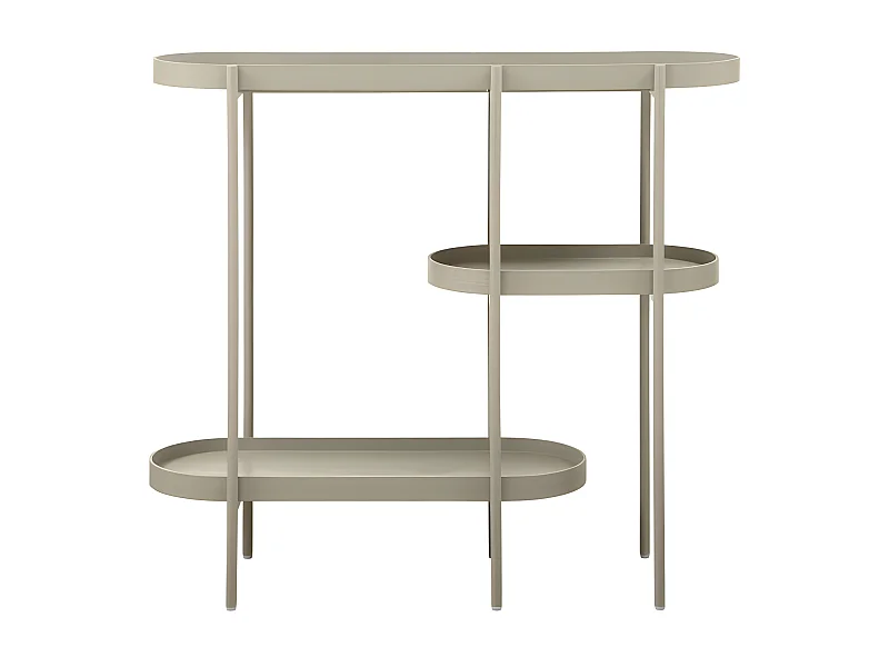 Noan - Console ovale en bois et métal L90cm - Beige