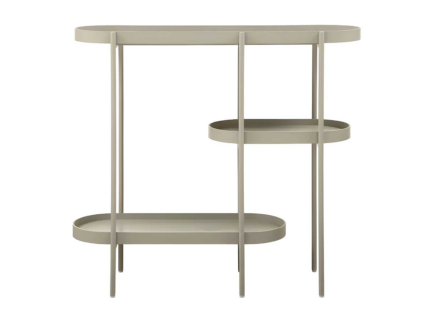 Noan - Console ovale en bois et métal L90cm - Beige
