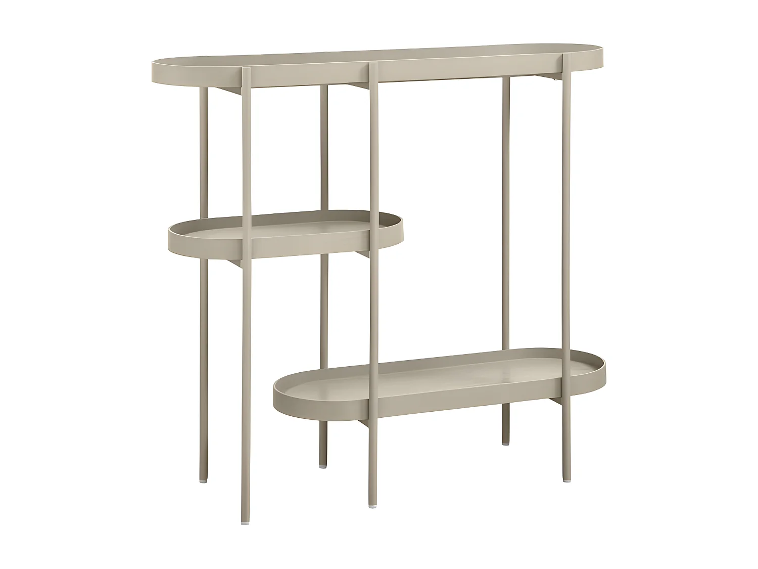 Noan - Console ovale en bois et métal L90cm - Beige